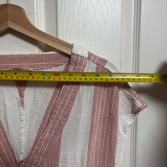 Lovestitch Muted Red and White Striped Midi Dress - Picture 8 of 11